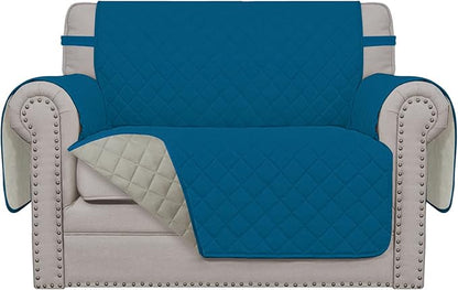 Easy-Going Reversible Couch Cover, Oversized Chair, Peacockblue/Beige | Machine by Easy-Going