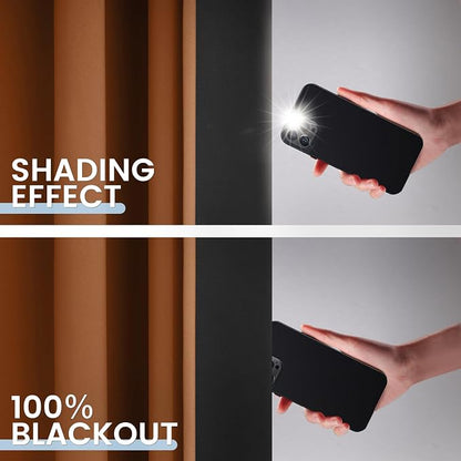 SimpleHome Orange 100% Blackout Curtains Room Darkening Living Room 96 Inch | - Image 4