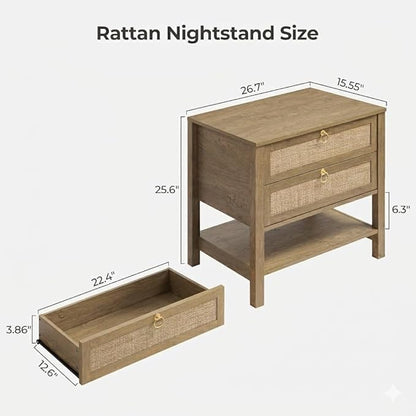 SICOTAS Night Stands Set of 2 for Bedroom, Large Bedside Tables - Image 2