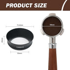 54mm Magnetic Espresso Dosing Funnel, Aluminum Coffee Ring with 8 Magnets, 25mm Height, Black
