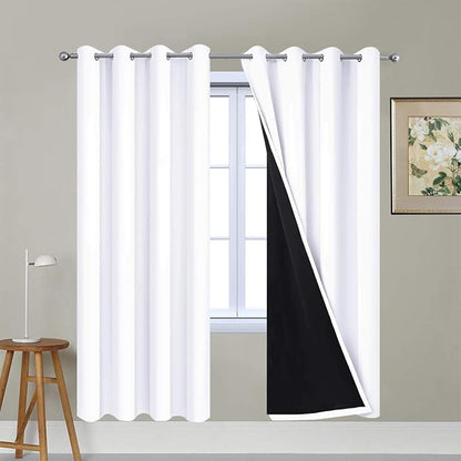 Yakamok Pure White 100% Blackout Curtains 72 Inches Long 52" Wide 2 Panel | by Yakamok