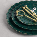 Sweejar 3 Tier Ceramic Cake Stand Wedding, Dessert Cupcake Stand for Tea Party Serving Platter (Jade)