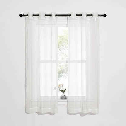 NICETOWN Sheer Curtains for Bedroom Windows, Grommet Casual Soft Voile Sheer by NICETOWN