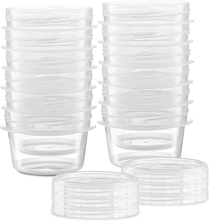 (4 Ounce 10 Pack) Clear Twist cap Containers Clear with Screw on Lids Twist Top Food Storage Freezer Containers