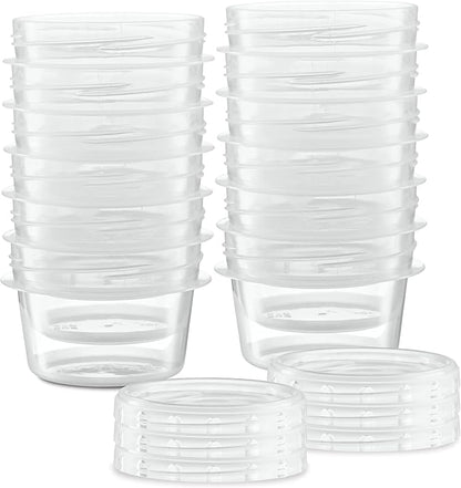 (4 Ounce 10 Pack) Clear Twist cap Containers Clear with Screw on Lids Twist Top Food Storage Freezer Containers