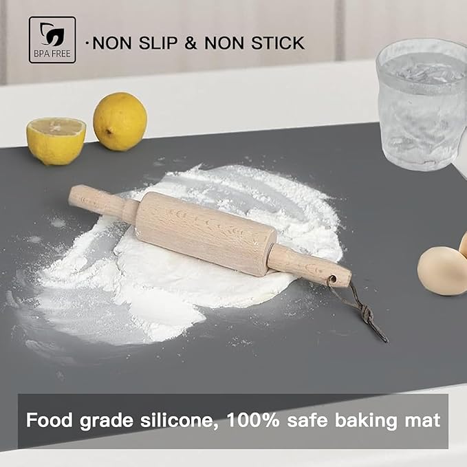 Silicone Mats for Kitchen Counter, 47.3"x23.6"(120cmx60cm) Large Heat Resistant Mat Kitchen Island Waterproof 2MM Thick Countertop Protector Mat Nons-slip Extra Large Counter Mat, Translucent Red