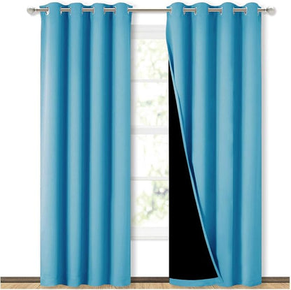 NICETOWN 100% Blackout Curtains 84 inches Long, Pair of Energy Smart & Noise by NICETOWN