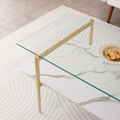 LumFurn Rectangle Coffee Table for Living Room, Mid-Century Modern Design - Image 8