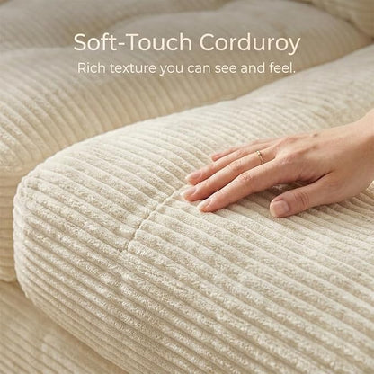 85" Corduroy 3 Seater Sofa in a Box, High-Density Foam Couch, No Assembly - Image 6