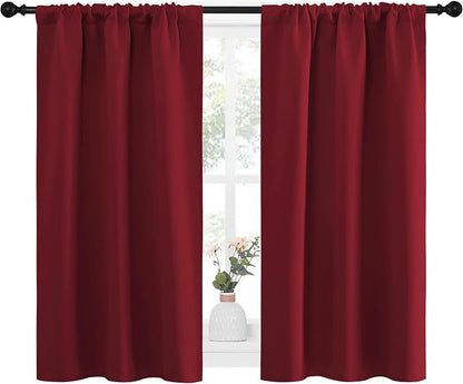 NICETOWN Christmas Burgundy Curtains Blackout Drape Panels - Image 2