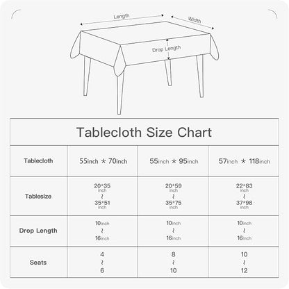 BALCONY & FALCON Rectangle Table Cloth Waterproof Tablecloth Fuzzy Linen and - Image 6