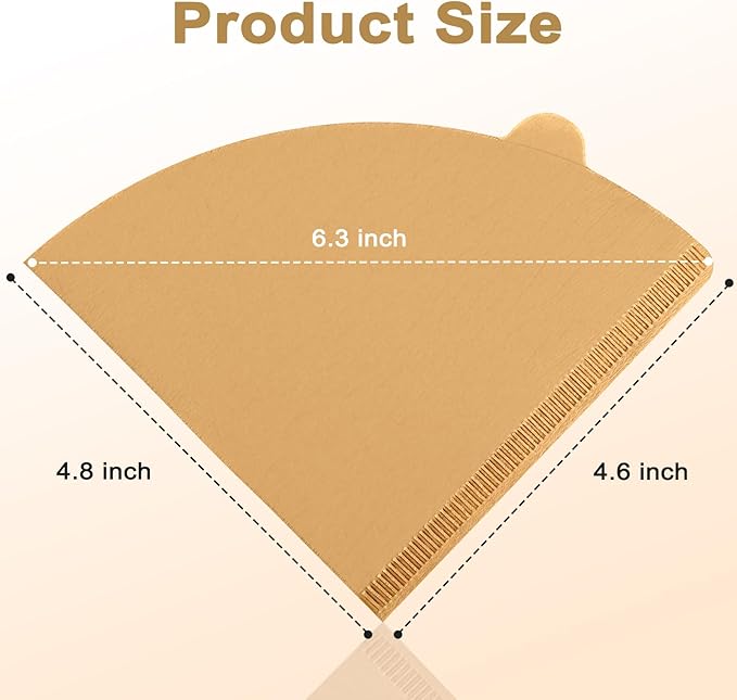 Coffee Filters, Cone Coffee Filters Size 02, 1-4 Cups, 200 Count, 2 Cone Filter for Pour Over and Drip Coffee Maker, Natural Brown Unbleached