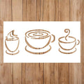 Coffee Cup Stencil, Teacup Stencil | Coffee Bar Coctail Stencils for Painting on Wood, Glass, Wall, Rock, Fabric, Walls, Canvas, Glassware | Coffee Stencils (5x8)