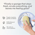 Vove Scrub Sponges 4 Pack, Cellulose & Cotton with Natural Loofah, Eco-Friendly Loofah Dish & Kitchen Sponges, Bathroom Scrubbing Pads, FSC-Certified Packaging