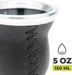 BALIBETOV Leather & Glass Yerba Mate Gourd Set (Mate Cup) with Yerba Mate Bombilla