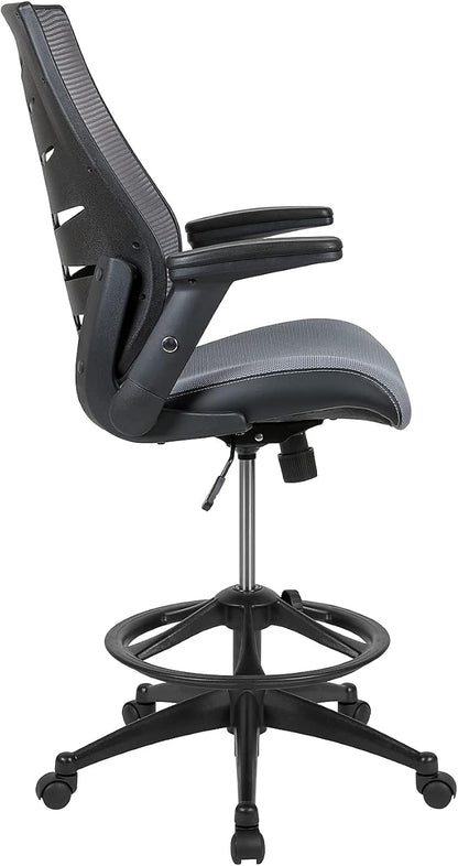 Flash Furniture Kale High Back Dark Gray Mesh Spine-Back Ergonomic Drafting - Image 7