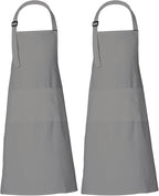 RAJRANG 100% Cotton Cooking Apron with 3 Pockets Kitchen Chef BBQ Adjustable Bib Aprons for Women Men