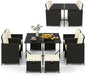Tangkula 9 Pieces Outdoor Dining Furniture Set, Space-Saving Wicker Rattan by TANGKULA