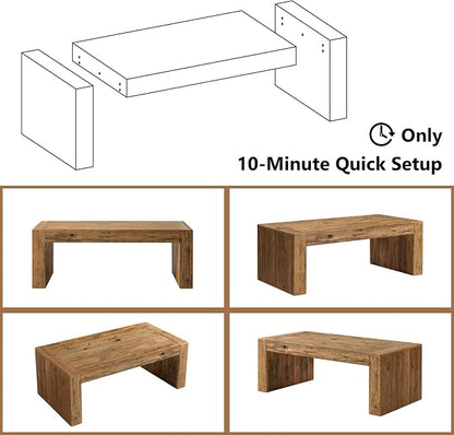 Reclaimed Solid Wood Coffee Table - Image 6