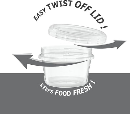 (16 Ounce 10 Pack) Clear Twist cap Containers with Screw on Lids Twist Top Food Storage Freezer Containers
