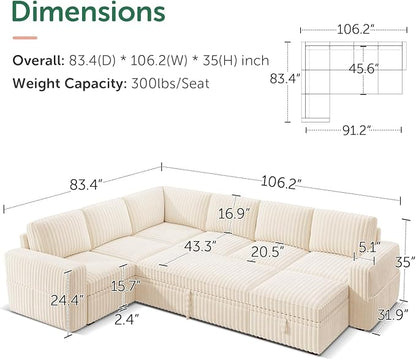 HONBAY Modular Sectional Sleeper Sofa - Image 2