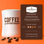 Fresh Roasted Coffee, Organic Ethiopian Yirgacheffe | USDA Organic, Mold & Myco 3rd Party Tested, Kosher | 24 Pods for K Cup Brewers