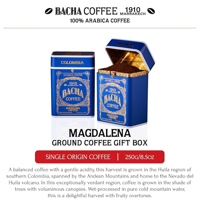 Bacha Coffee | Magdalena Single Origin Signature Nomad Collection, Medium Roast, 100% Arabica Specialty Coffee, Ground Beans, 250g