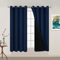 Yakamok Navy Blue 100% Blackout Curtains 54 Inches Long 52" Wide, 2 Panels | by Yakamok