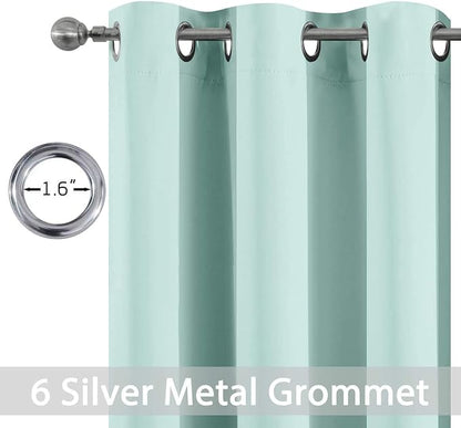 Yakamok Room Darkening Curtains 42x63 inch Length Aqua-Living Room | 2 panels - Image 2