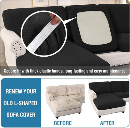 H.VERSAILTEX 2025 New Sectional Couch Covers 6 Pieces Stretch Sofa Covers - Image 6
