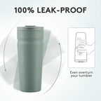 COKTIK 24oz Insulated Tumbler with Lid and Straw 2 Lids (Straw/Flip) Iced Coffee Cup Reusable Stainless Steel Travel Mug Water Bottle Cupholder Friendly for Women Men Her Him (Bay Leaf)
