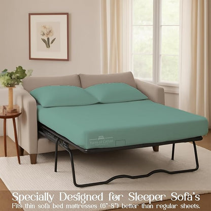 Sleeper Sofa Bed Sheet, 100% Cotton 400 Thread Count, 4 Piece Set, Deep Pocket - Image 3
