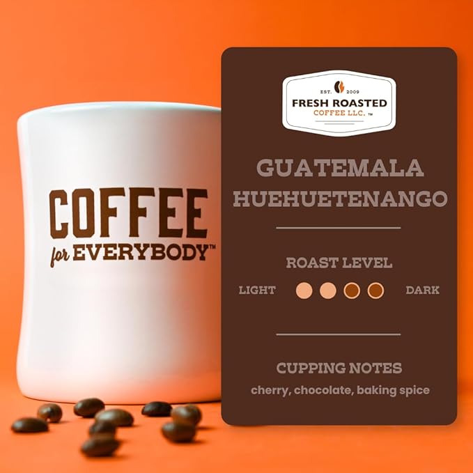 Fresh Roasted Coffee, Guatemala Huehuetenango, Medium Roast, 72 Pods for K Cup Brewers