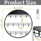 AJART Coffee Bar Decor Mug Holder: 22" Round Square Coffee Cup Rack for Home Kitchen Office Dining Room Cafe Bar