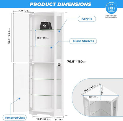 BROTTAR 71" Corner Display Cabinet - Image 2
