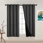 Yakamok Charcoal Grey 100% Blackout Curtains 54 Inches Long 52" Wide 2 PCS | by Yakamok