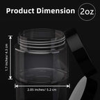 Patelai 4 Pieces Round Wide-mouth Leak Proof Plastic Container Jars with Lids for Travel Storage Makeup Beauty Products Face Creams Oils Salves Ointments DIY Making(2 Ounce,Black)