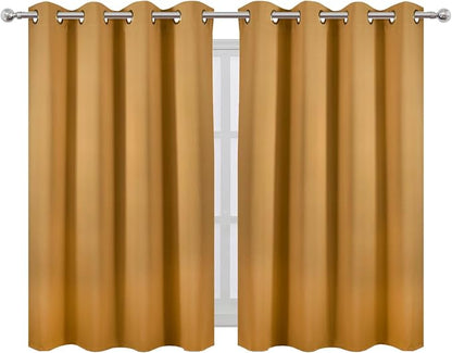 Mustard Yellow Thermal Blackout Curtains/52 x 45 Inch/Set of 2 Panels Room - Image 2