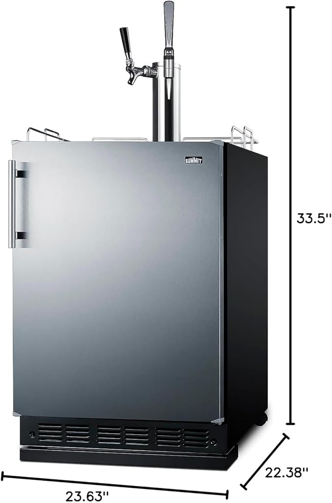 Summit 24" Nitro Cold Brew/Cold Brew Kegerator, Combination Dual Tap Kit, Stainless Steel- SBC7BRSCM2