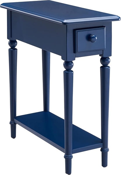 Leick Home Coastal End Table, Solid Wood, 1 Drawer, Bottom Display Shelf by LeickFurniture