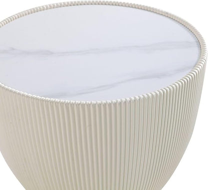Manhattan Comfort Anderson Modern 18" Round End Table 2.0 | Ceramic Marble - Image 5