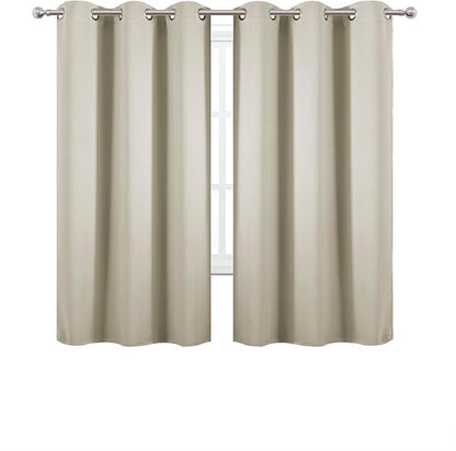 Light Beige Blackout Curtains 34 x 63 Inch Length/Set of 2 Curtain - Image 2