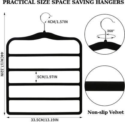 Closet Organizers and Storage, 3 Pack Pants-Hangers-Space-Saving, Velvet Non - Image 9