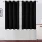 Blackout Curtains 66 x 54 Inch Long Black Curtains Set of 2 Panels Room by Lemomo