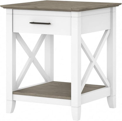 Bush Home End Table with Drawer, Nightstand with Storage, Living Room and by BushHome