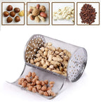 Falytemow 12 x 18 cm Stainless Steel Rotisserie Grill Roaster Drum Oven Basket Oven Roast Baking Rotary for Peanut Dried Nut Coffee Beans BBQ