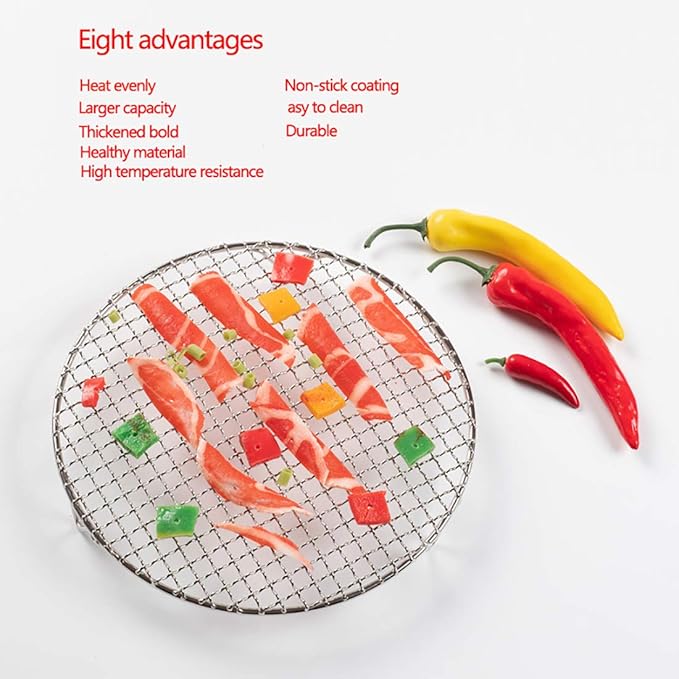 Versatile Round 304 Stainless Steel Cooling Rack Baking,Heat Resistant Rust Proof Sturdy Durable Dia 7.9"