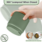 26oz Kids Jar for Hot Food, Insulated Vacuum Food Jar with Buckle Lid, Stainless Steel Wide Mouth Leak Proof Insulated Lunch Container for School Picnic Travel, Green