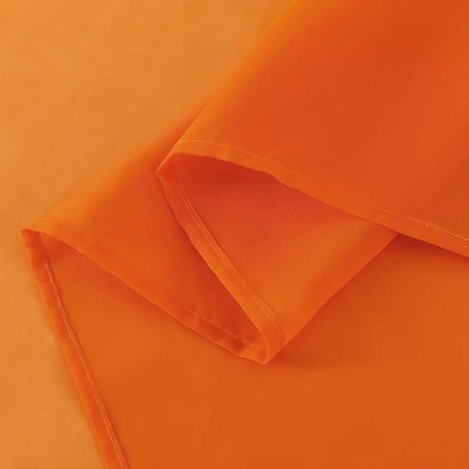 SpaceDresser Orange Sheer Curtains 4 Panels Rod Pocket Semi-Sheer Curtain 96 - Image 7
