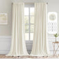 MIULEE Cream Back Tab Blackout Curtains 52x102 Inch Long 2 Panels Set | Rod by MIULEE